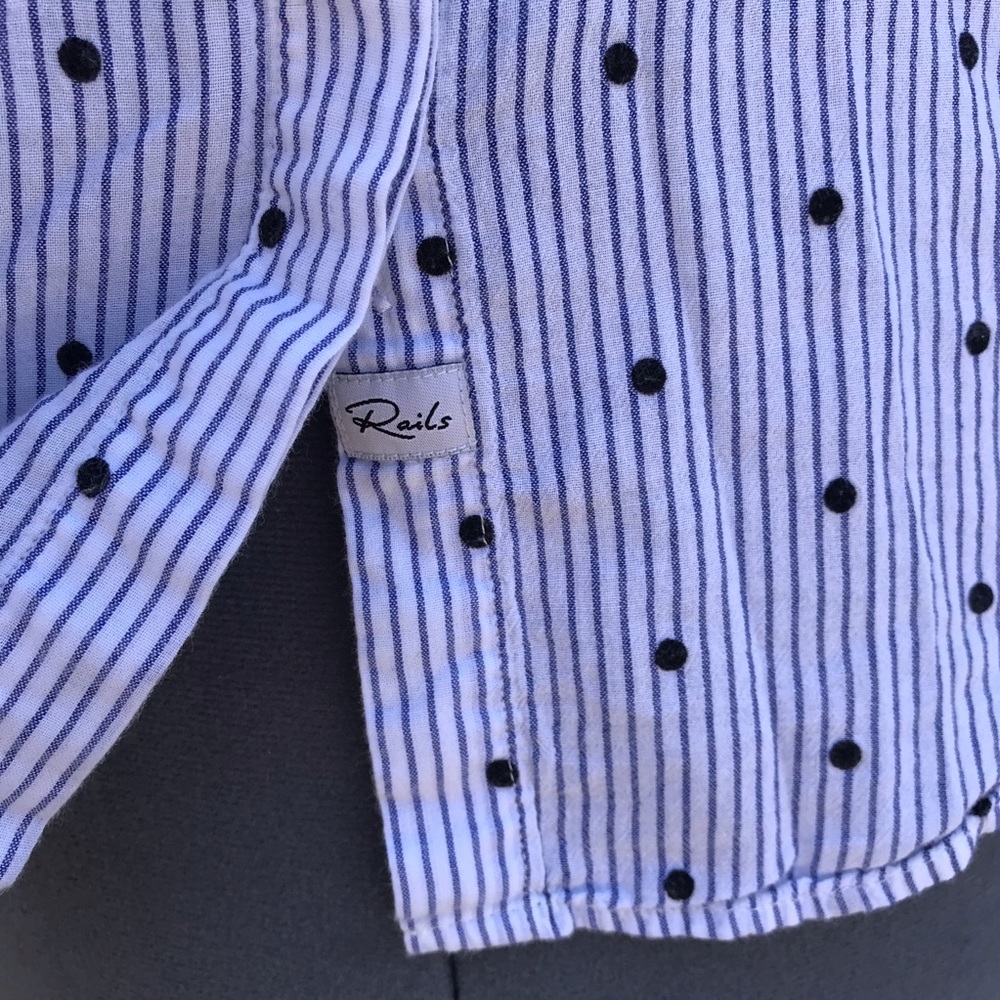 Rails Taylor Flocked Polkadot Button-Down Shirt - image 6